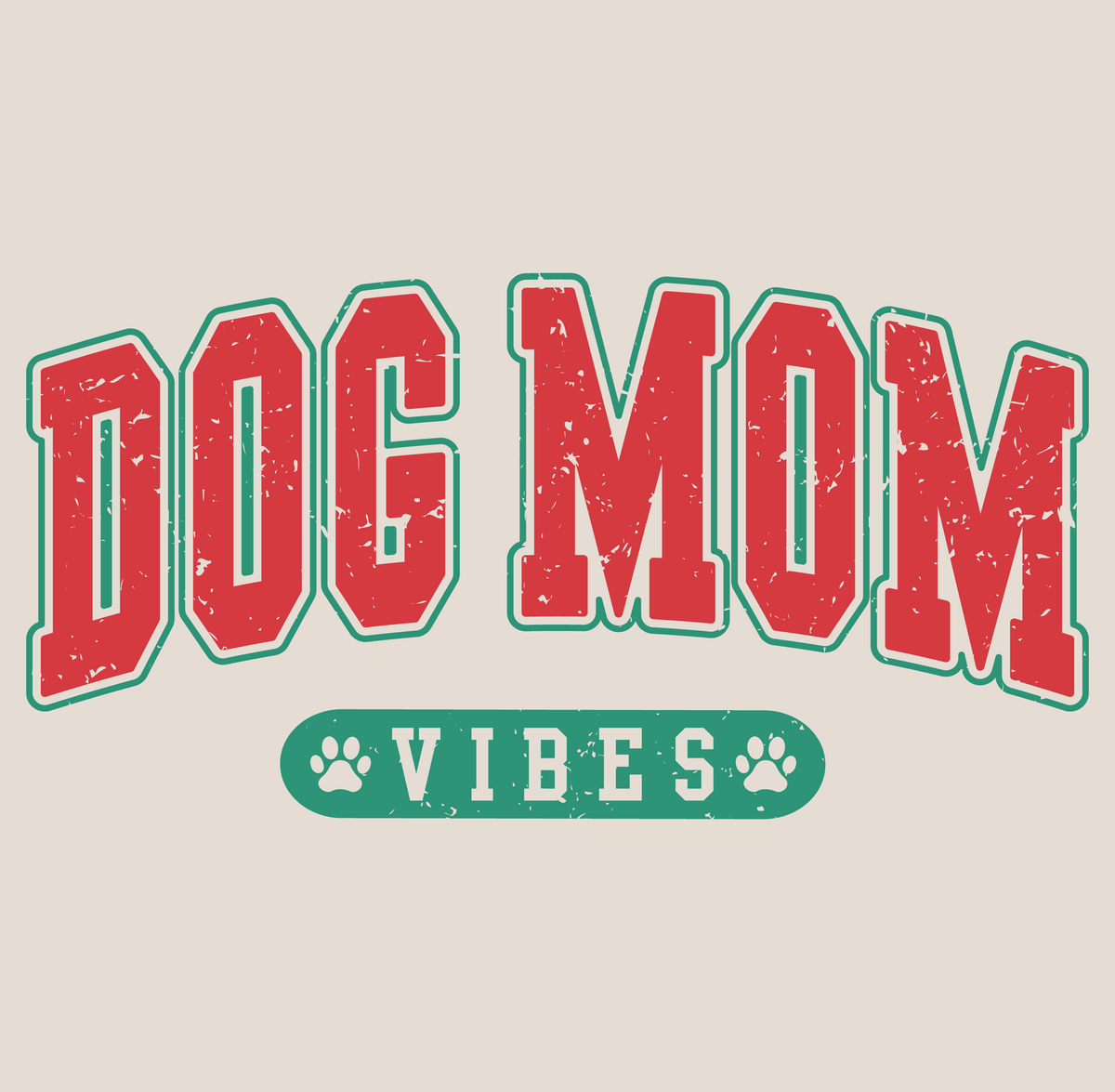 Dog Mom Vibes - Front Print (Adult Hoodie)