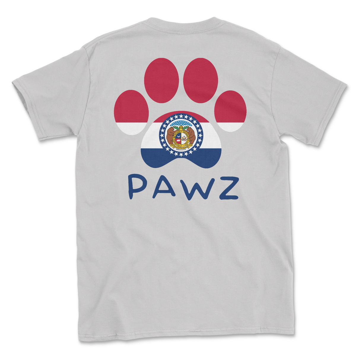 Missouri Flag Paw (Adult Short Sleeve T-Shirt)