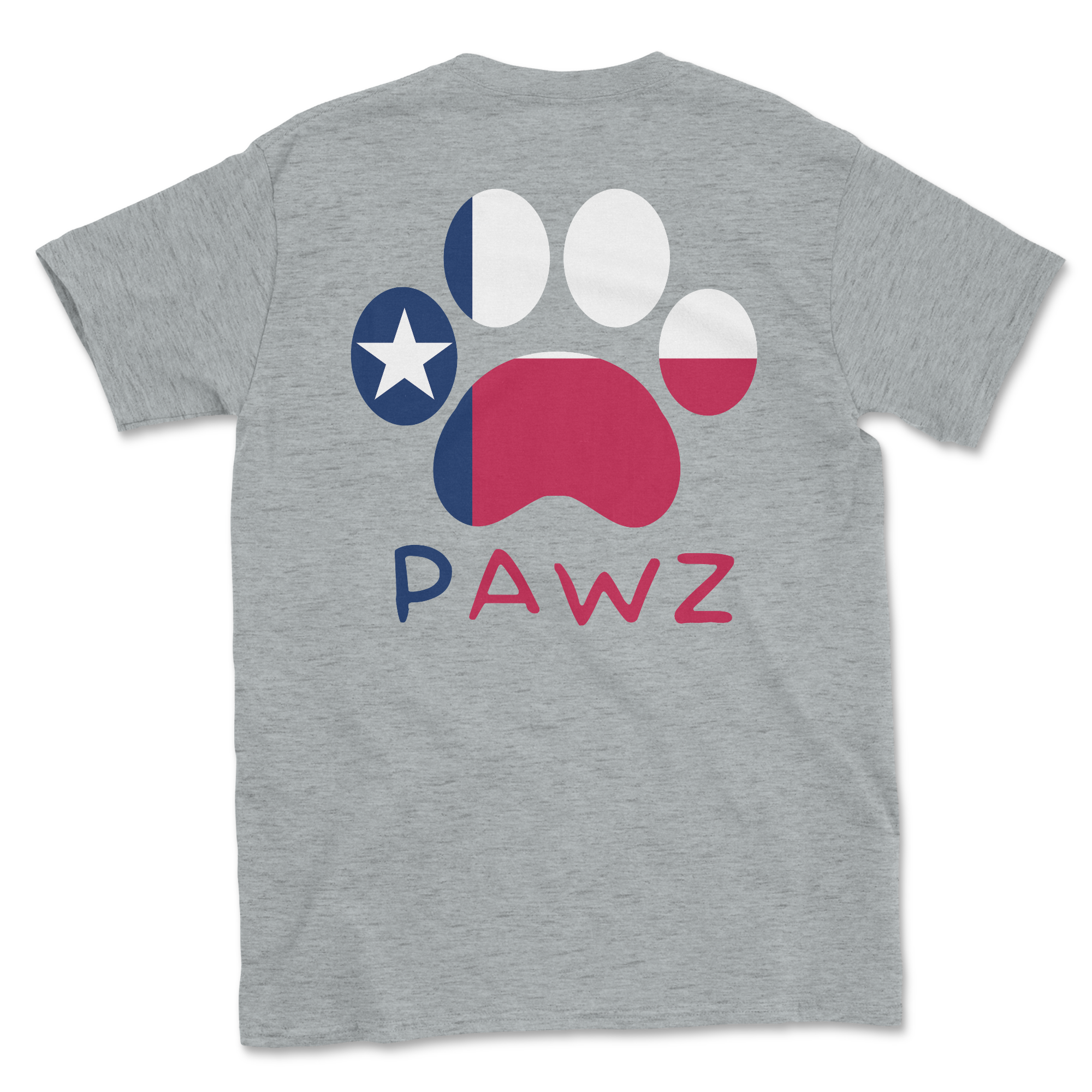 Texas Flag Paw (Adult Short Sleeve T-Shirt) (100% Donation)