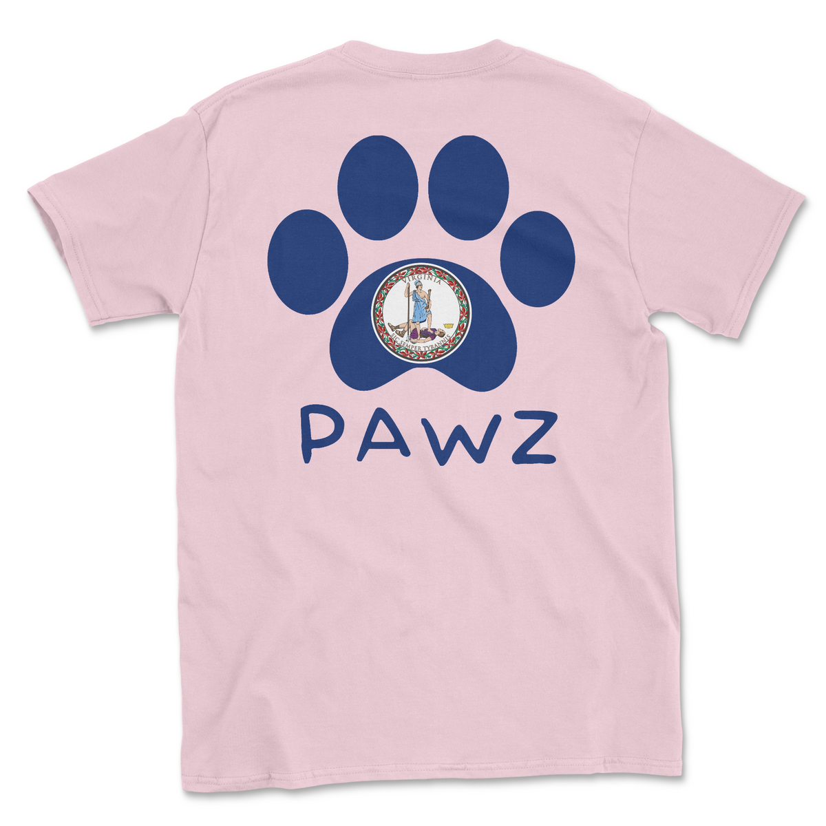 Virginia Flag Paw (Adult Short Sleeve T-Shirt)
