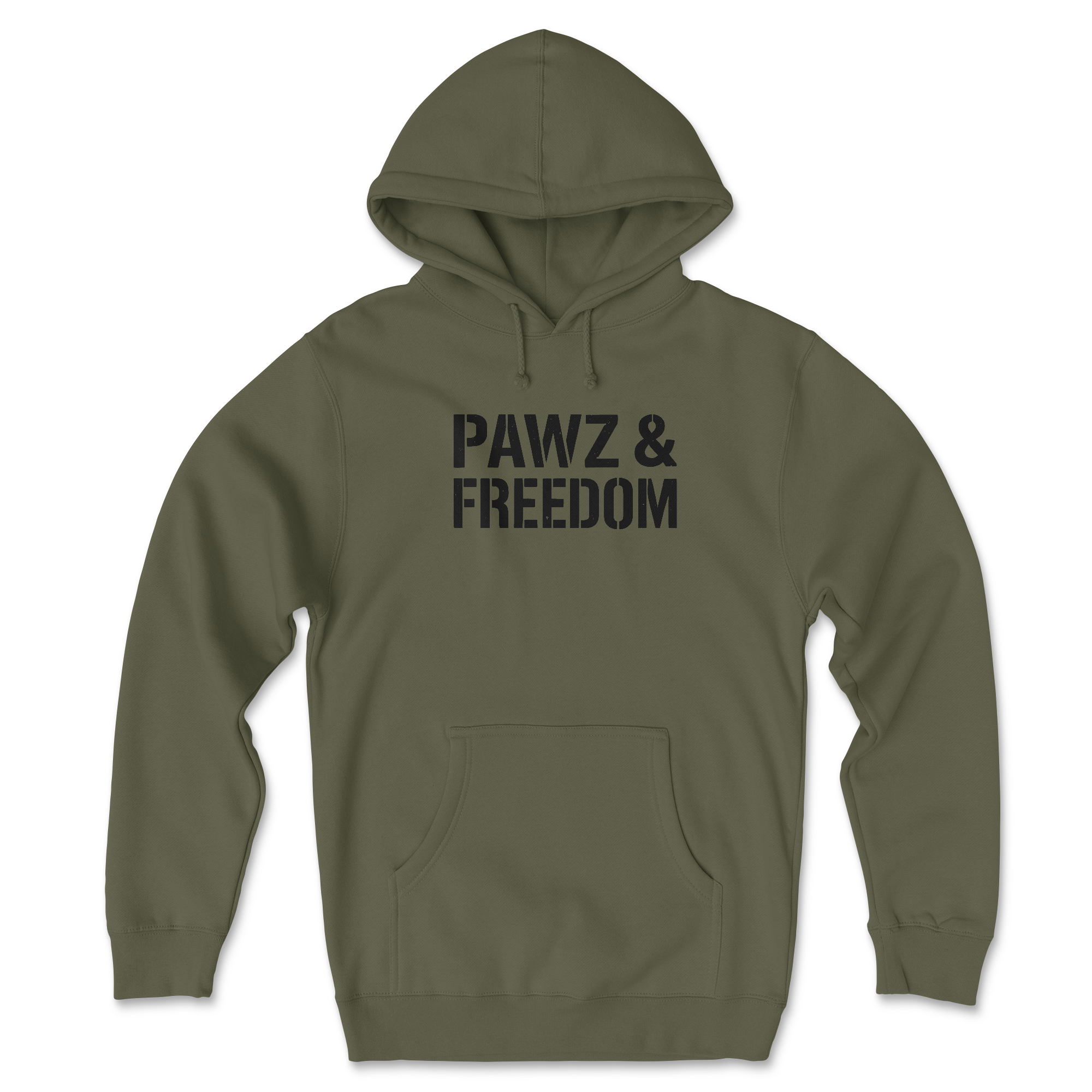 Pawz & Freedom (Front Print) (Adult Hoodie)