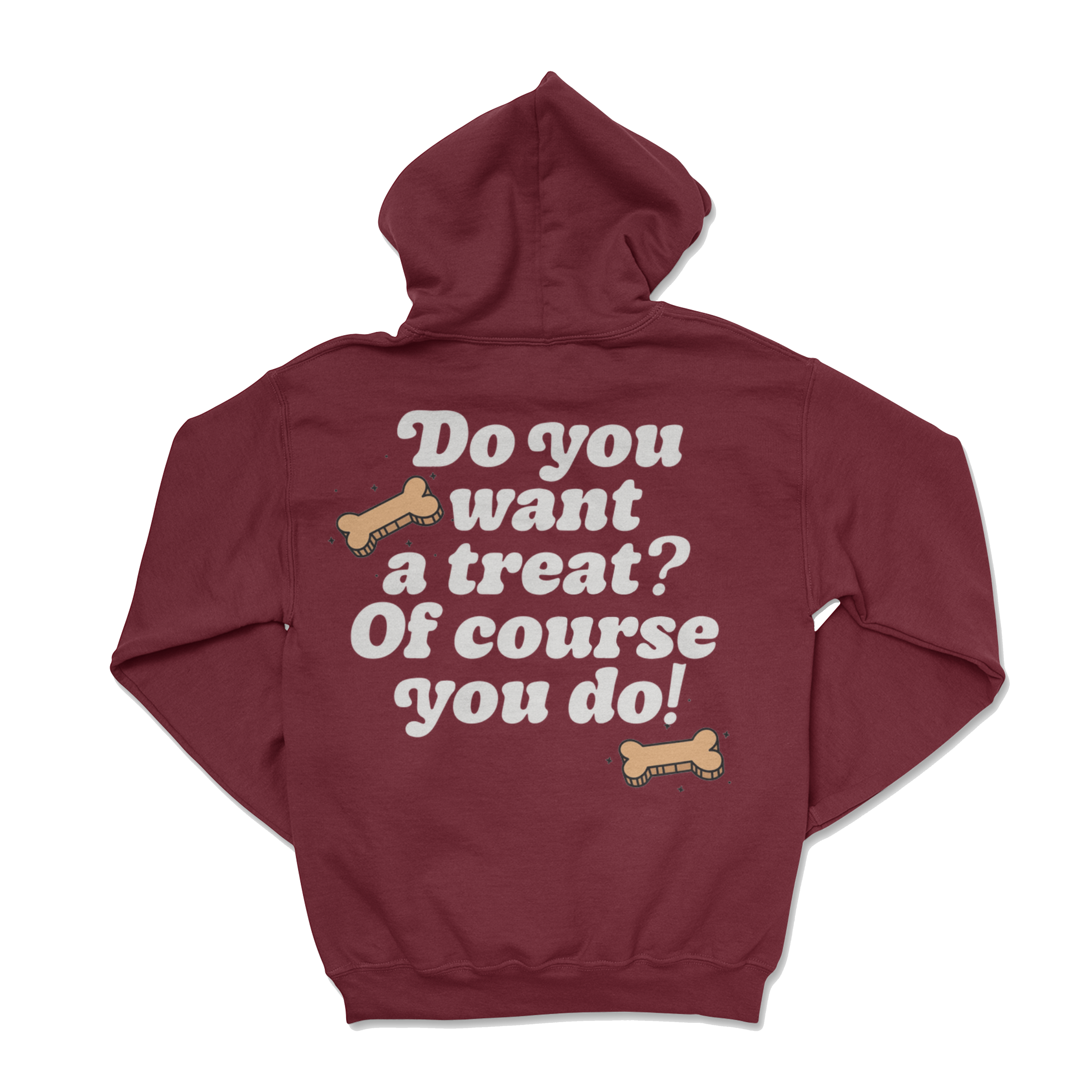 Dog Treatz - Maroon/ Grey (Adult Hoodie)
