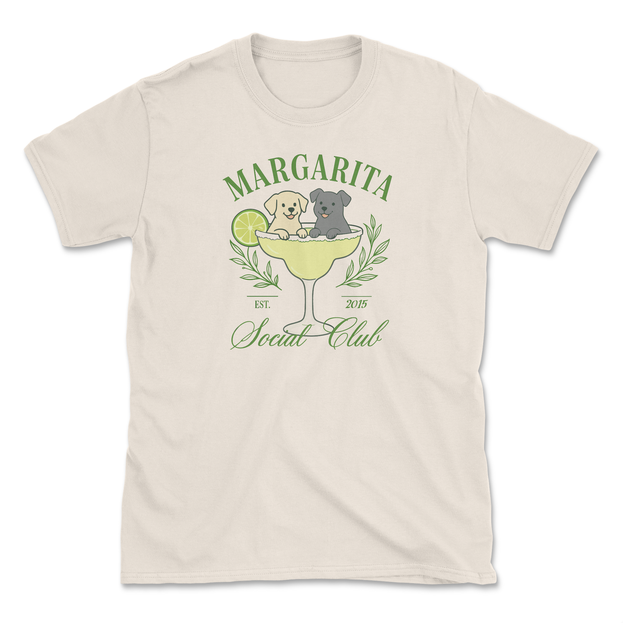 Dogs Social Club - (Front Print) (Adult Short Sleeve T-Shirt)