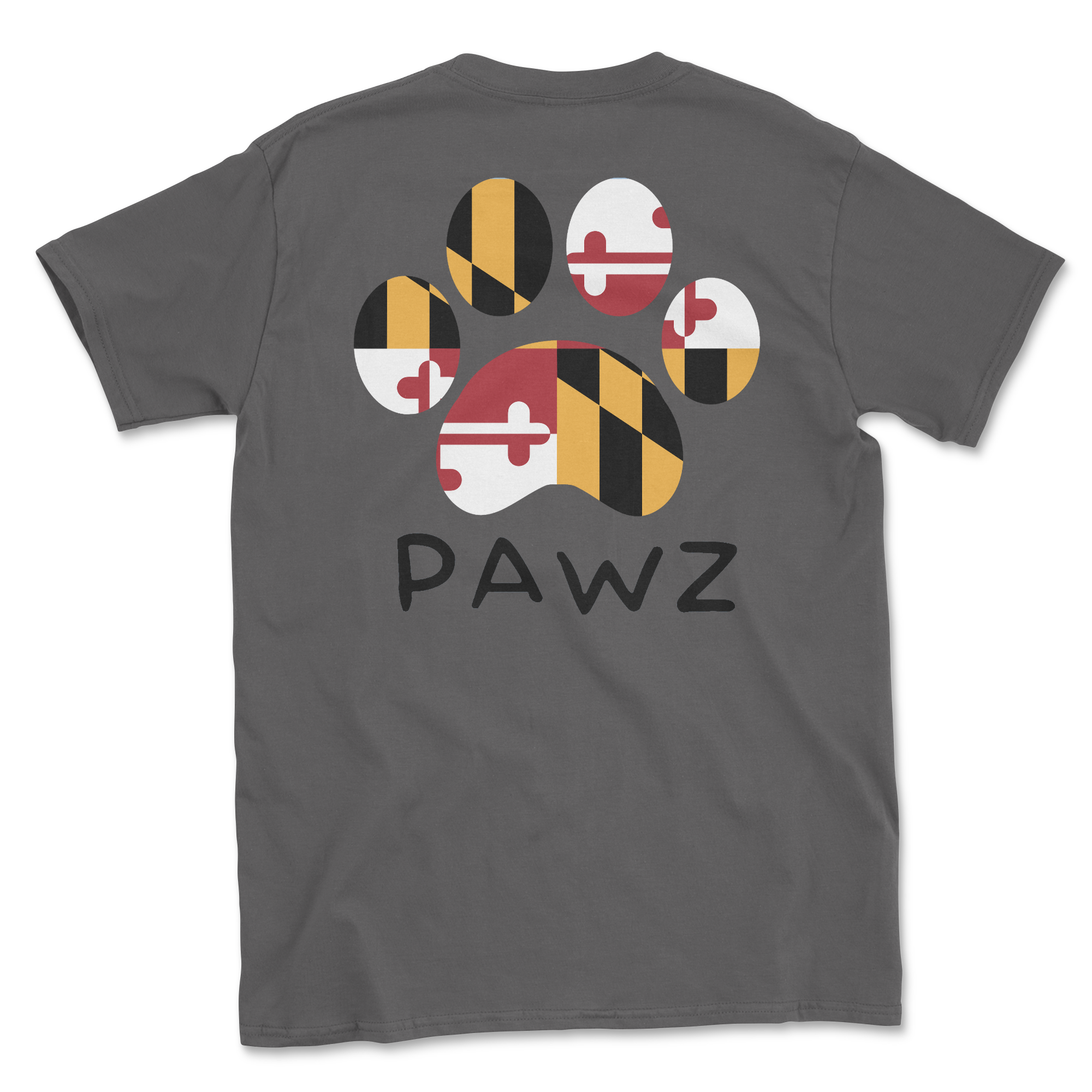 Maryland Flag Paw (Adult Short Sleeve T-Shirt)