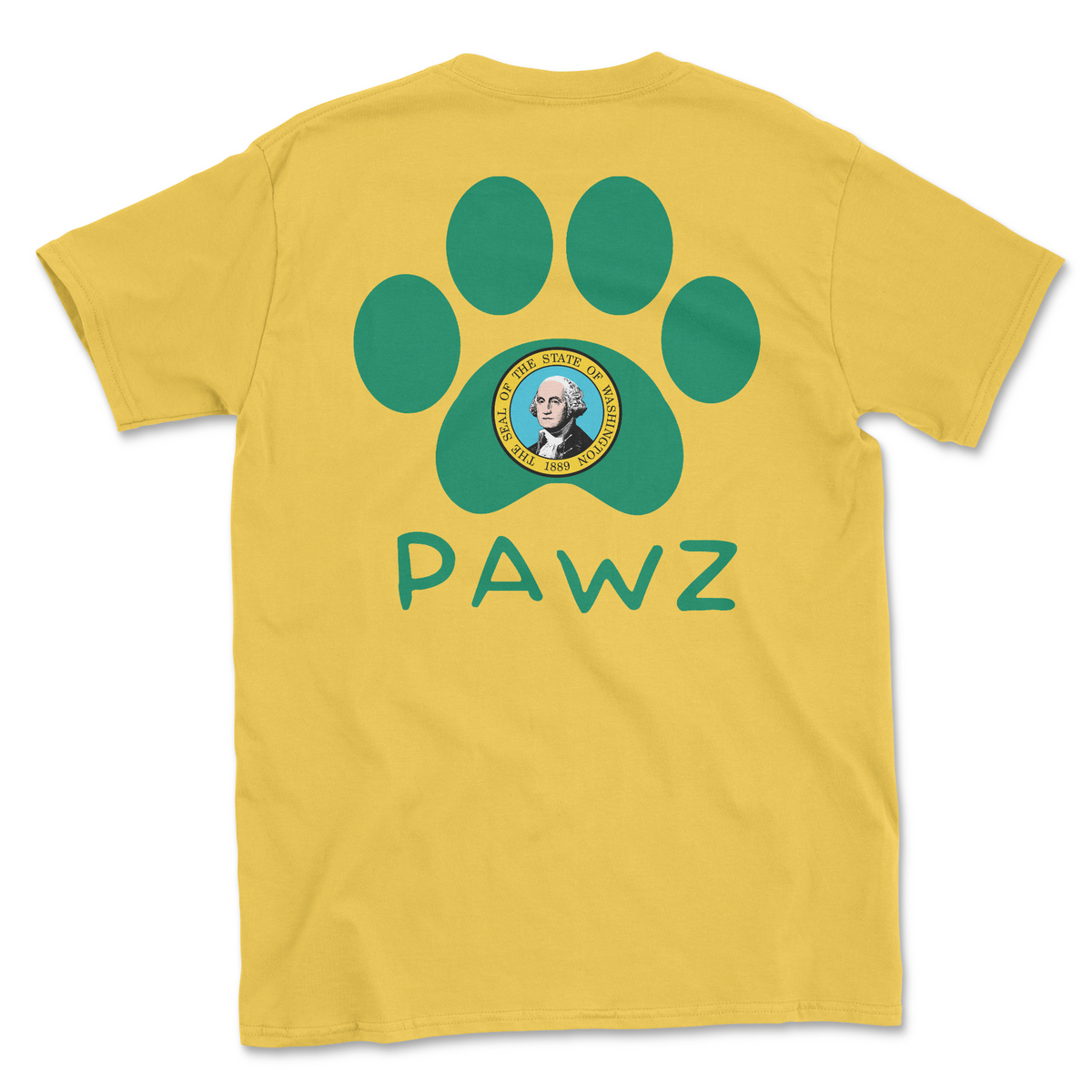 Washington Flag Paw (Adult Short Sleeve T-Shirt)