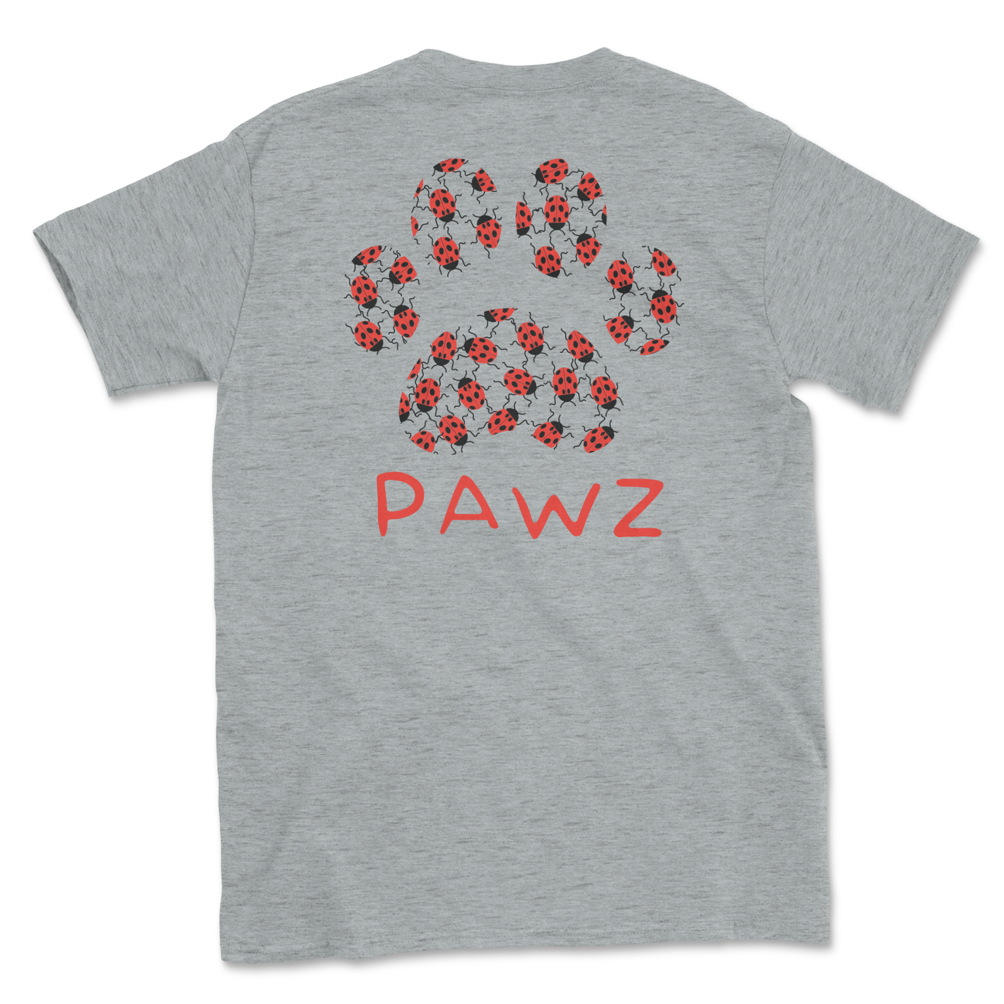 Lady Bug Paw (Adult Short Sleeve T-Shirt)