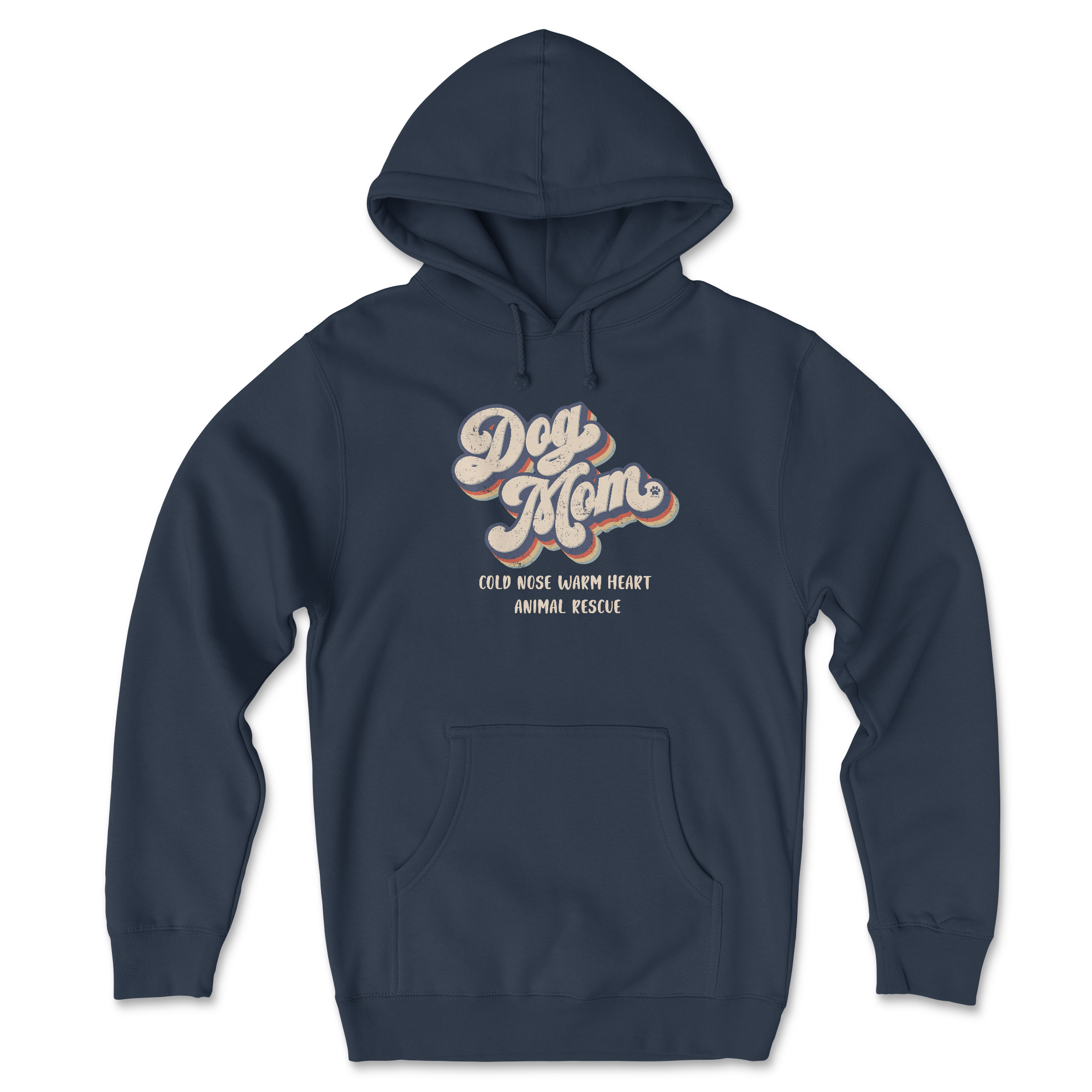 Retro Dog Mom (Cold Nose Warm Heart) (Adult Hoodie)