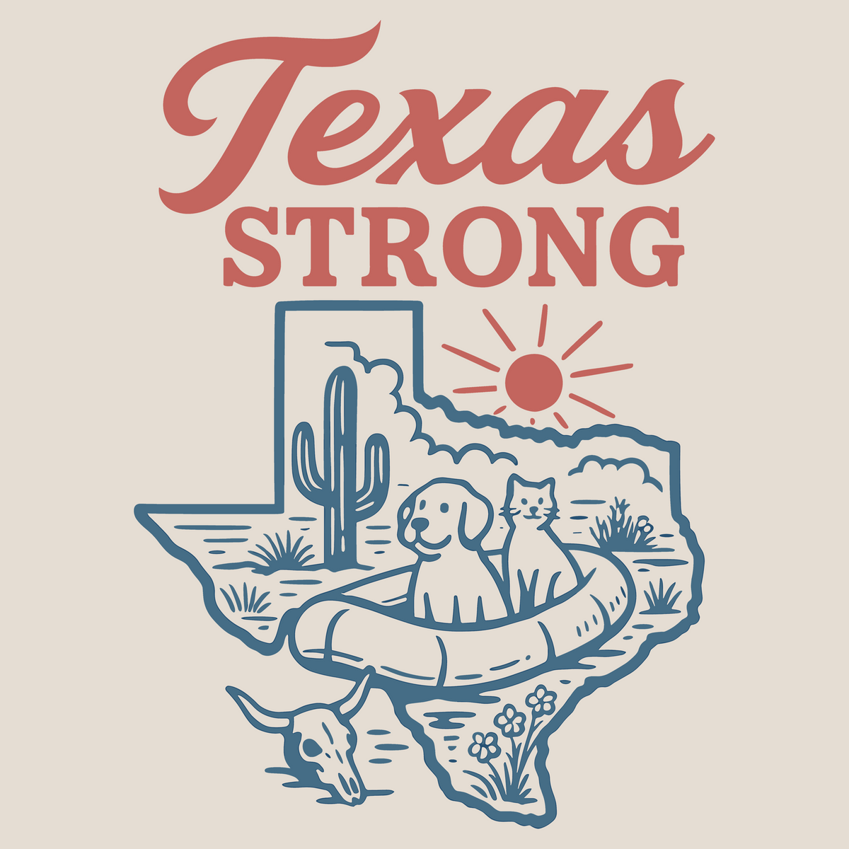 Texas Outline (Adult Short Sleeve T-Shirt) (100% Donation)