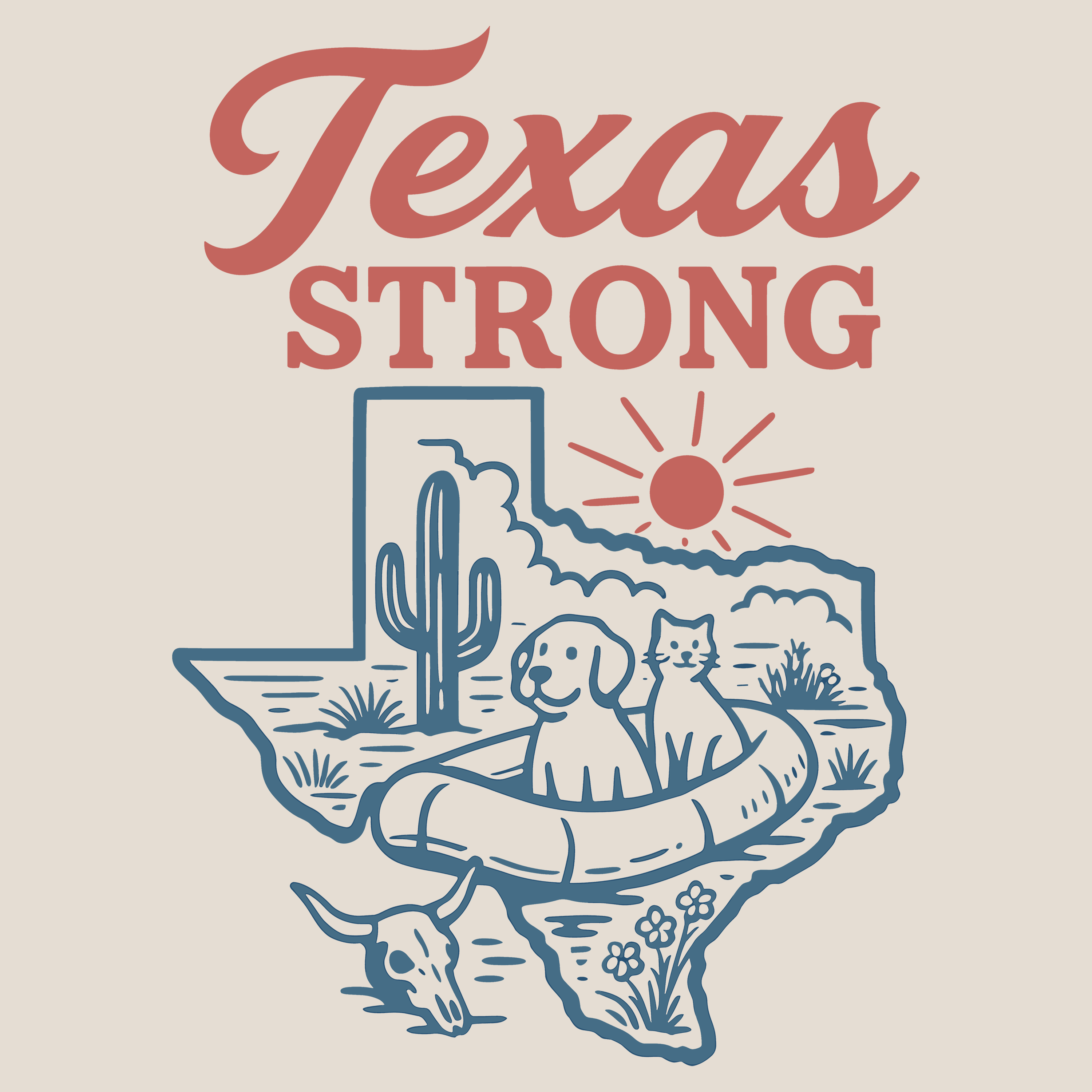 Texas Outline (Adult Short Sleeve T-Shirt) (100% Donation)