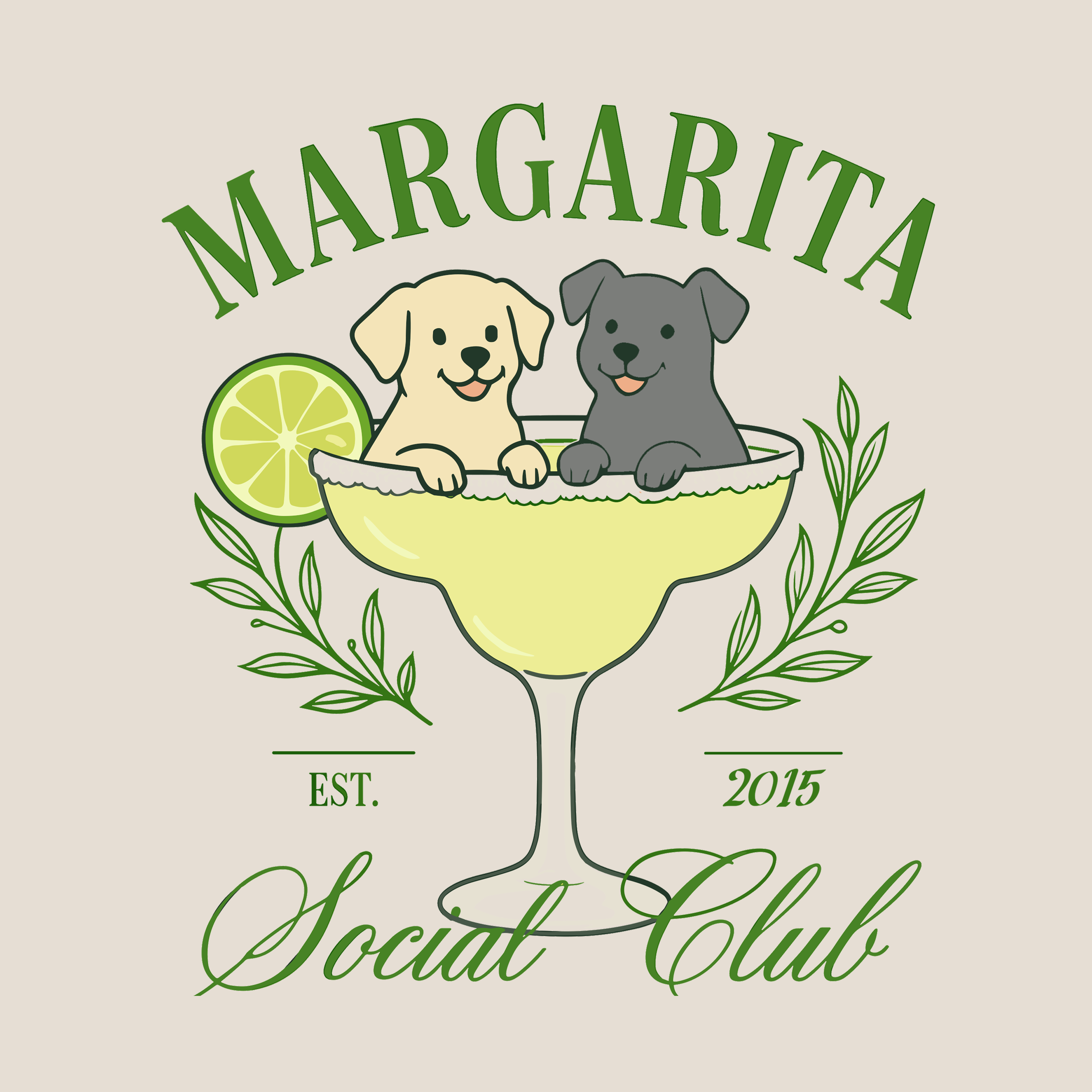 Dogs Social Club - (Front Print) (Adult Short Sleeve T-Shirt)