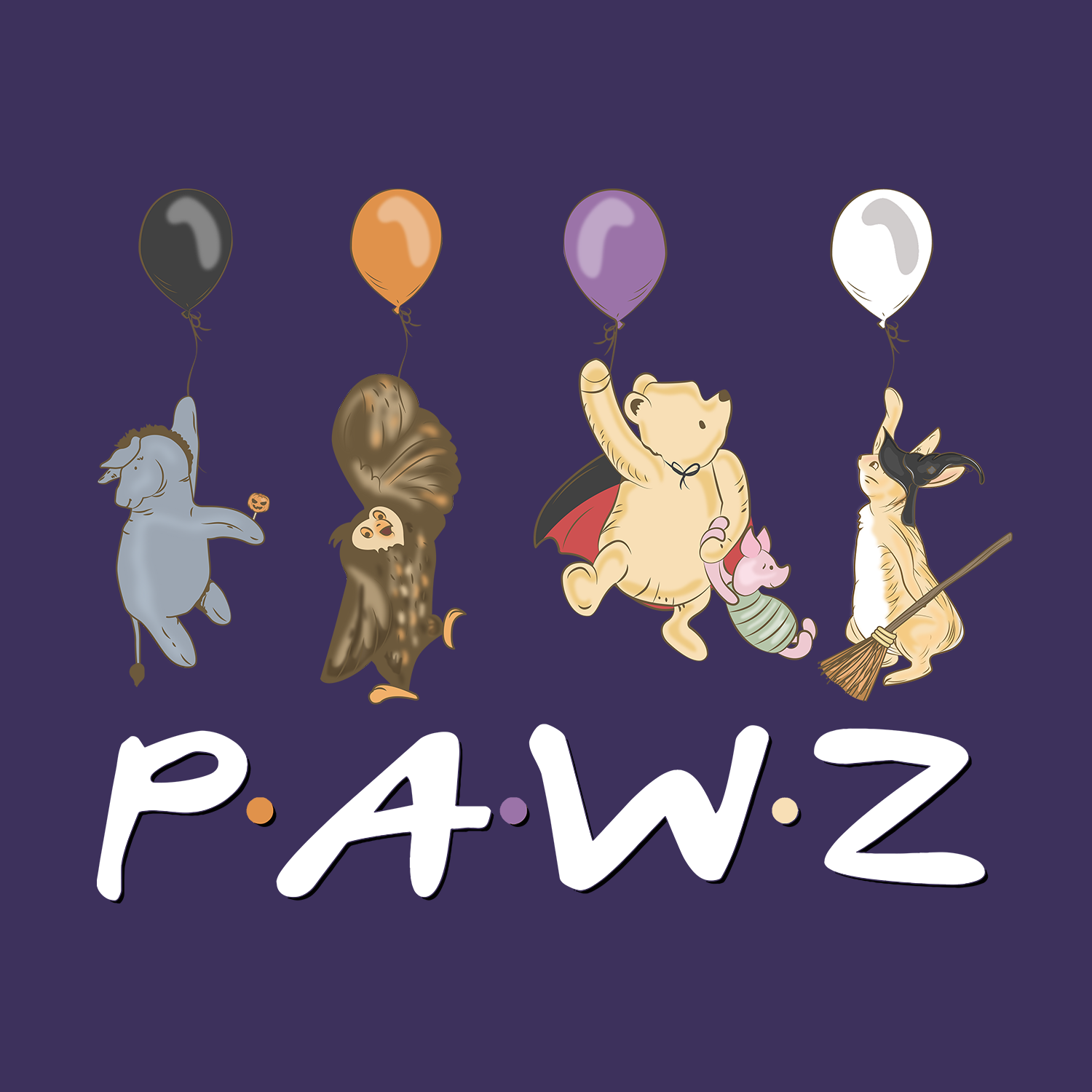 Forever Friends (Purple) (Front Print) (Adult Hoodie)