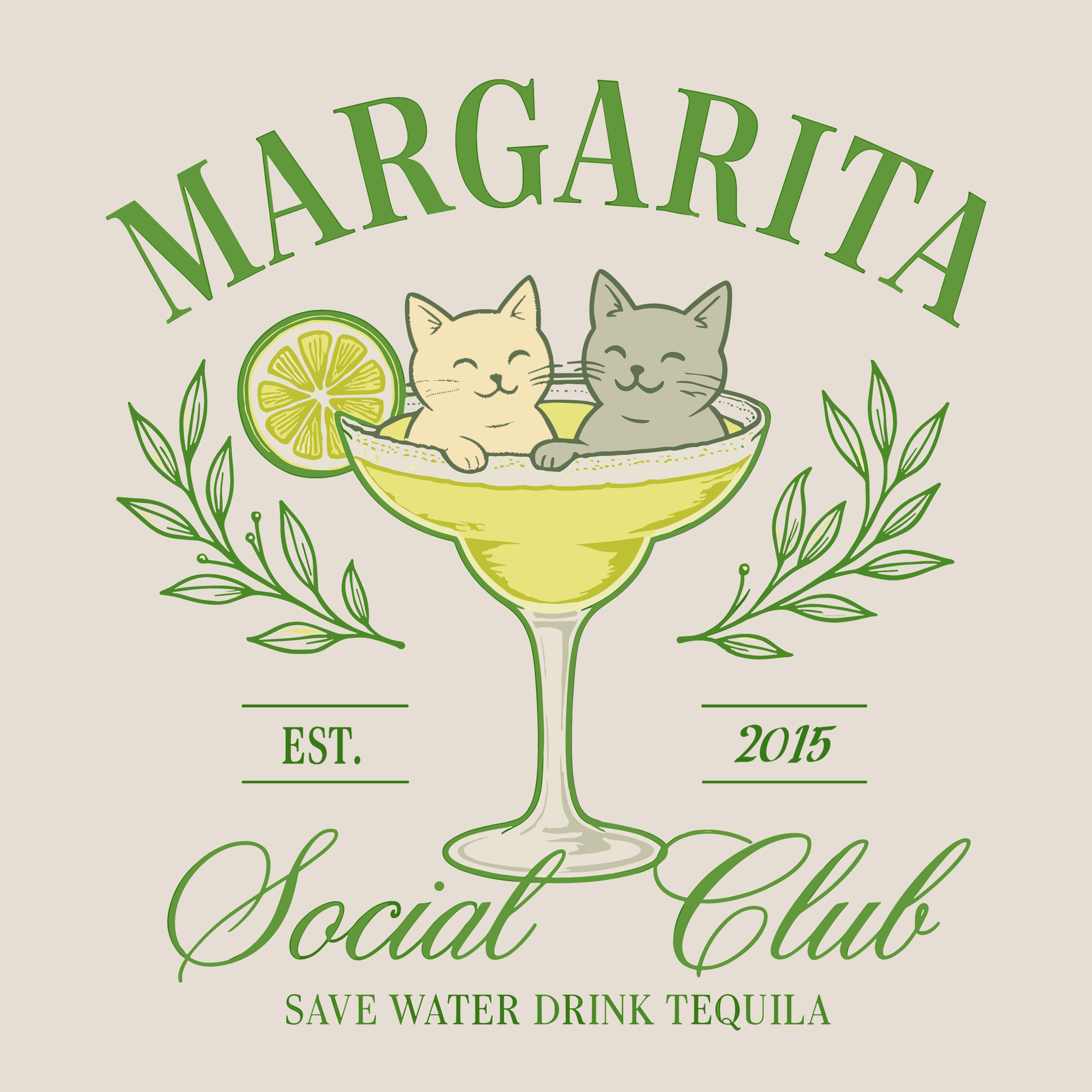 Cats Social Club - (Front Print) (Adult Tank Top)