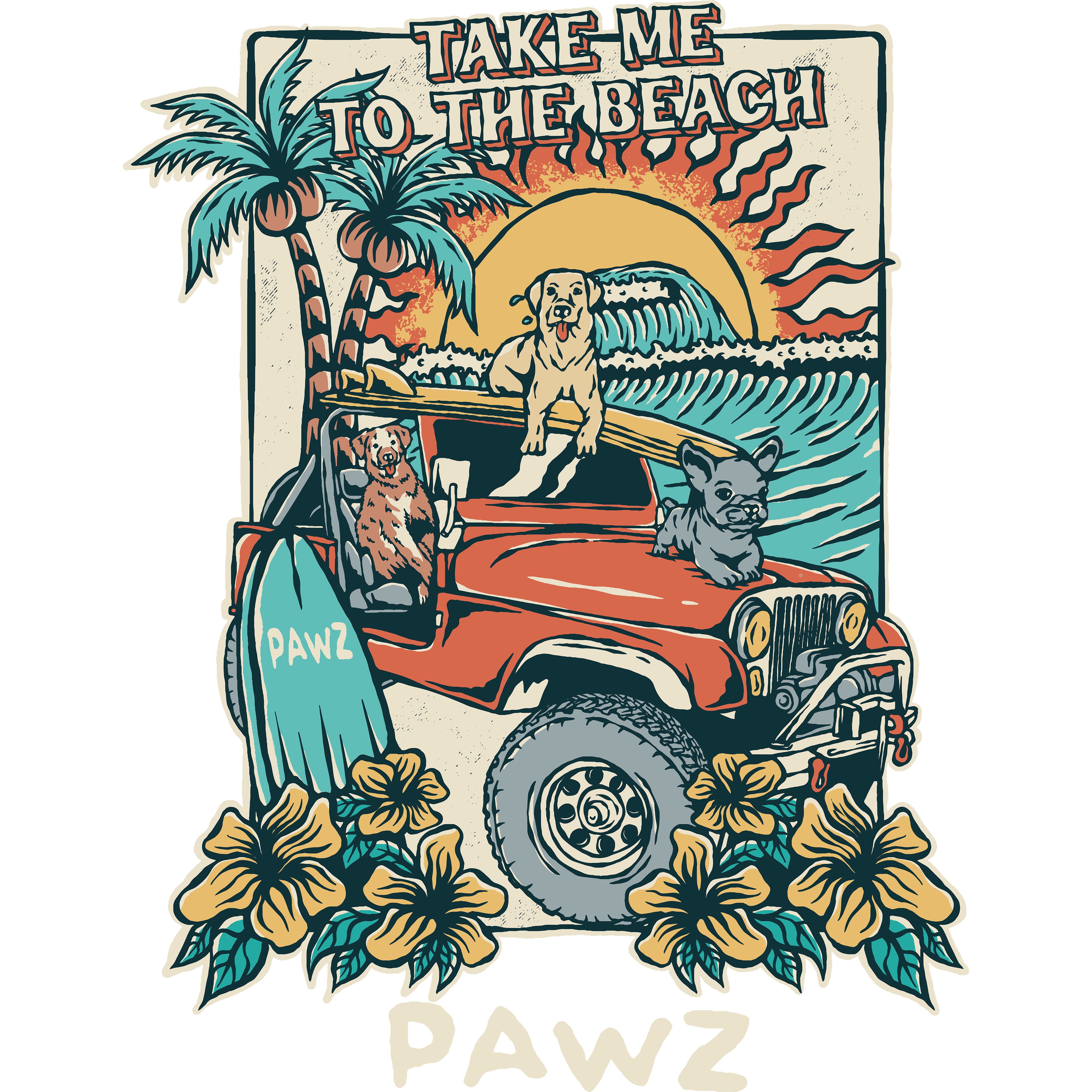 4x4 Pawz (Adult Short Sleeve T-Shirt)